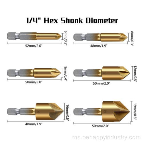 Alat penggerudian chamfer 23 pcs